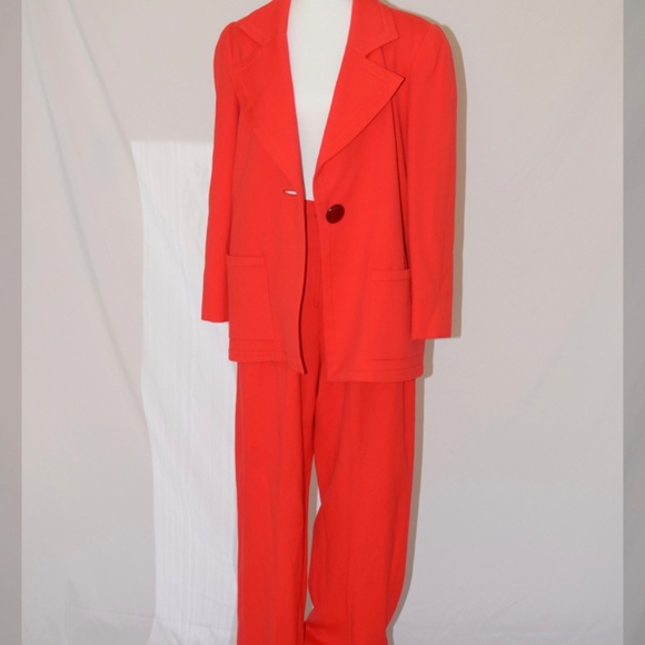 David Hayes I MAGNIN Red Pant Suit - Picture 1 of 8